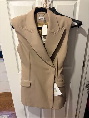 SIMKHai Sleeveless Tailored Vest in Beige